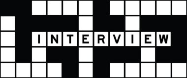 Bulmaca arka planında kelime röportajında alfabe harfi