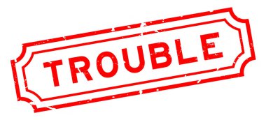 Grunge kırmızı kelime beyaz arka planda lastik mühür