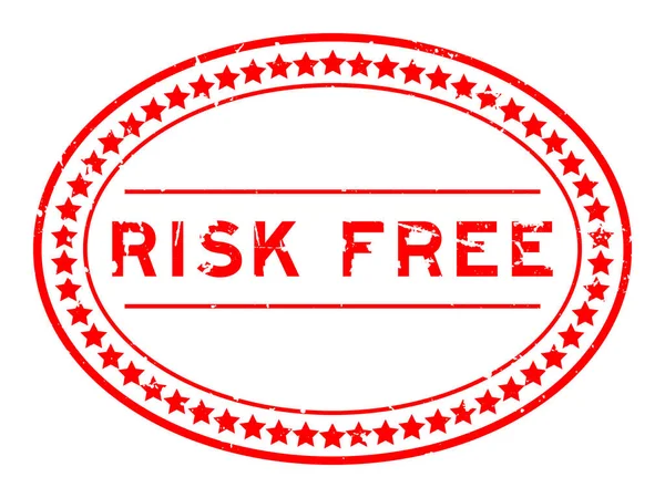 Гранд Червоний Ризик Безкоштовне Слово Овальна Гумова Печатка Білому Тлі — стоковий вектор