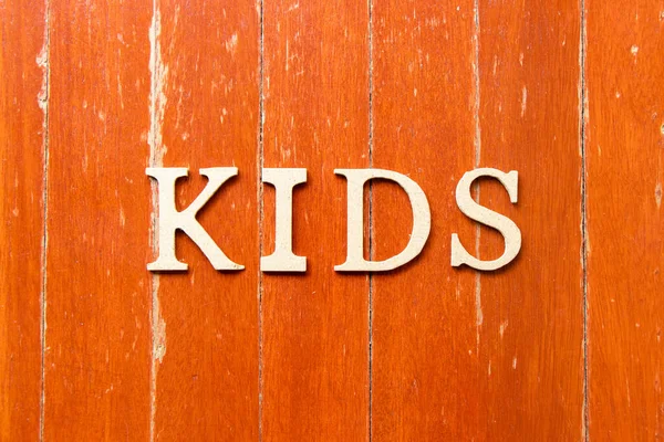 Alfabeto Letra Palavra Crianças Cor Vermelha Velha Placa Madeira Fundo — Fotografia de Stock