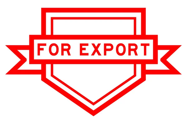 Baner Etykiety Vintage Pentagon Słowem Eksport Kolorze Czerwonym Białym Tle — Wektor stockowy