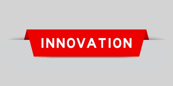 Etiqueta Color Rojo Insertada Con Palabra Innovación Sobre Fondo Gris — Vector de stock