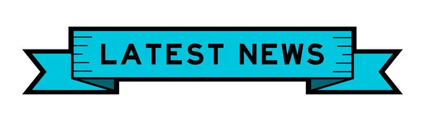 Lint Label Banner Met Woord Laatste Nieuws Blauwe Kleur Witte — Stockvector