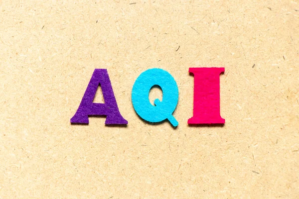 Farbe Tuch Alphabet Buchstabe Wort Aqi Abkürzung Für Luftgüteindex Auf — Stockfoto