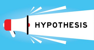 Mavi arkaplanda beyaz afiş ile kelime hipotezi ile renk megphone simgesi