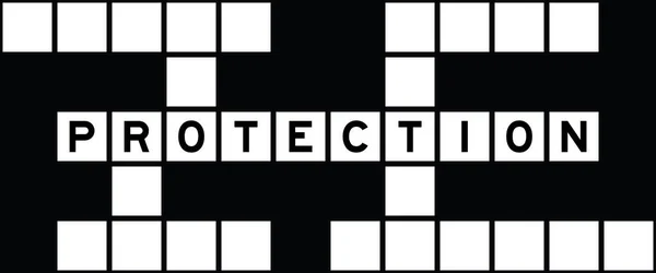 Lettre Alphabet Dans Protection Mot Sur Fond Puzzle Mots Croisés — Image vectorielle
