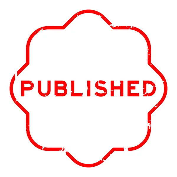 Grunge Κόκκινο Δημοσιευμένο Σφραγίδα Σφραγίδα Λέξη Καουτσούκ Λευκό Φόντο — Διανυσματικό Αρχείο