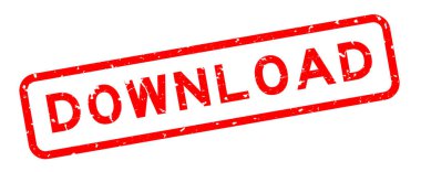 Grunge kırmızı sözcüğü indir beyaz arkaplanda lastik mühür damgası