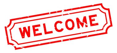 Grunge kırmızı sözcüğü beyaz arka planda kauçuk mühür