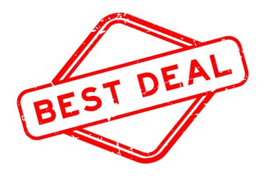 Grunge kırmızı en iyi anlaşma kelime beyaz arka planda lastik mühür