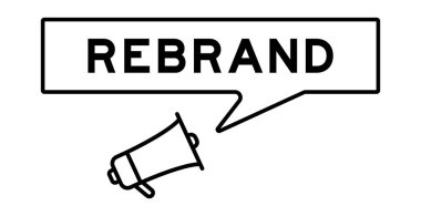 Beyaz arkaplanda kelime değişikliğiyle konuşma baloncuğu olan megafon simgesi