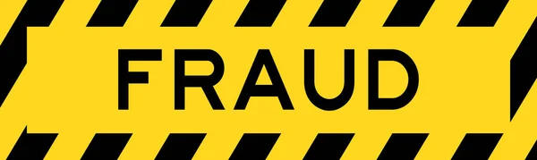 Colore Giallo Nero Con Striping Striped Banner Con Word Fraud — Vettoriale Stock