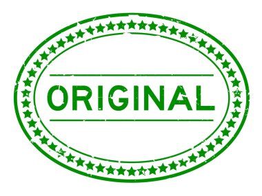 Beyaz arka plan üzerinde Grunge yeşil orijinal kelime oval kauçuk mühür damga