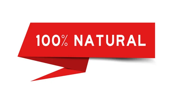 Bannière Parole Couleur Rouge Avec Mot Naturel Sur Fond Blanc — Image vectorielle