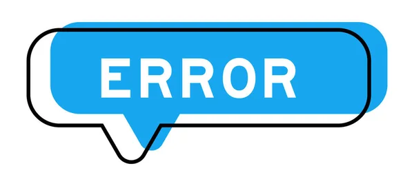 Banner Voz Tono Azul Con Error Palabra Sobre Fondo Blanco — Vector de stock