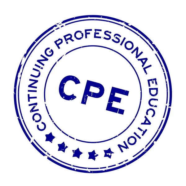 Grunge Blue Cpe Continuing Professional Education Word Rubber Seal Stamp — Stock Vector