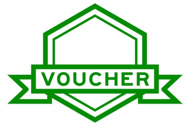 Beyaz arkaplanda yeşil renkli sözcük makbuzu olan klasik altıgen etiket pankartı