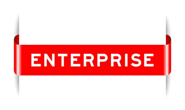 Rote Farbe Eingefügtes Etikettenbanner Mit Wort Enterprise Auf Weißem Hintergrund — Stockvektor