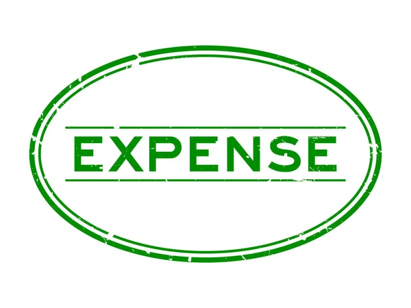 グランジグリーン費用単語楕円形のゴムシールスタンプ白の背景 — ストックベクタ