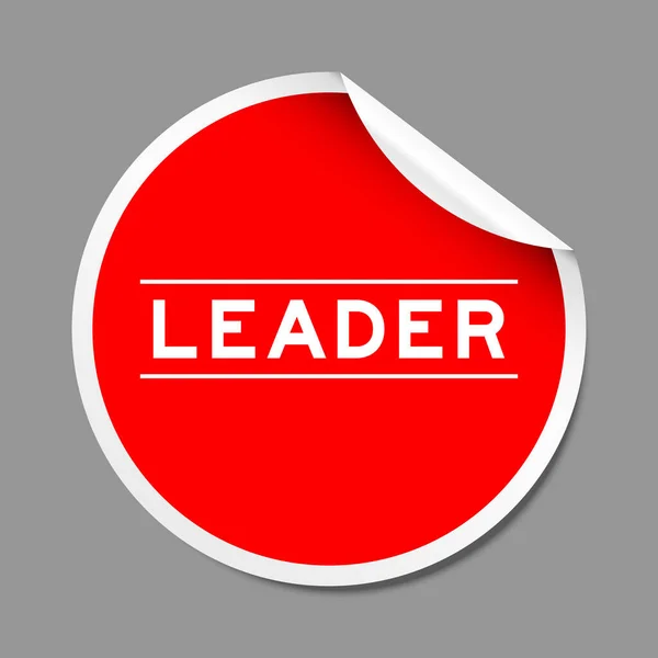 Rote Farbe Peel Aufkleber Etikett Mit Wortführer Auf Grauem Hintergrund — Stockvektor