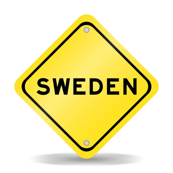 Sinal Transporte Cor Amarela Com Palavra Sueco Fundo Branco —  Vetores de Stock