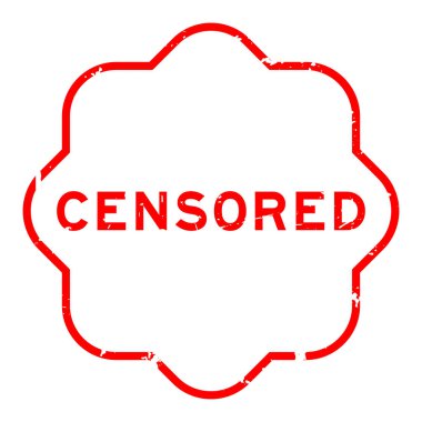 Grunge kırmızı Sansürlü kelime lastik mühür damgası beyaz arka plan üzerinde