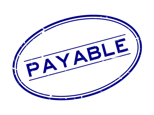 Grunge Blue Payable Word Oval Rubber Seal Stamp Auf Weißem — Stockvektor