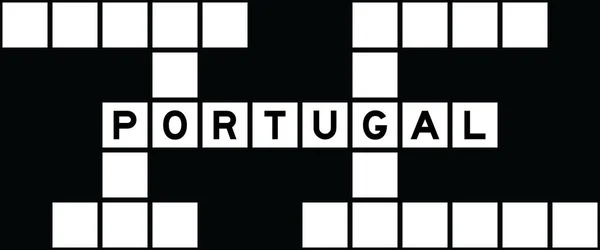 Huruf Alfabet Dalam Portugal Kata Pada Latar Belakang Teka Teki - Stok Vektor