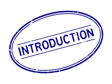 Grunge blue giriş sözcüğü oval lastik mühür beyaz arka planda