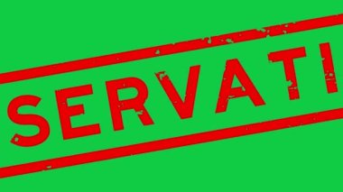 Grunge kırmızı rezervasyon sözcüğü kare kauçuk mühür yeşil arkaplanda yakınlaştır