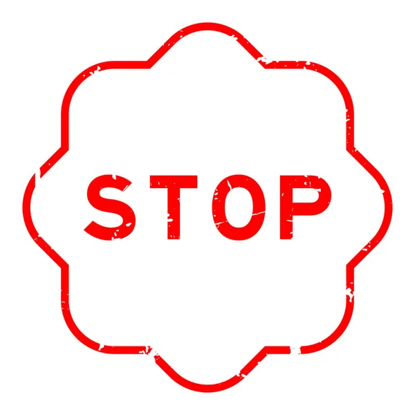 白色底座上的红色停车字橡皮图章 — 图库矢量图片