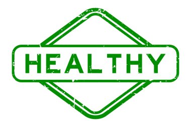 Grunge yeşil kelime beyaz arka planda kauçuk mühür