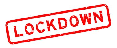 Grunge kırmızı kelime kareli lastik mühür beyaz arka planda