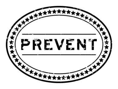 Grunge siyah beyaz arka planda oval lastik mühür kelimesini engeller