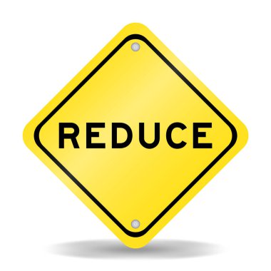 Beyaz arkaplanda sözcük azaltımı ile sarı renk taşıma işareti