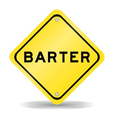 Beyaz arka planda kelime takası ile sarı renk taşıma işareti