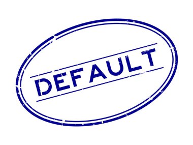 Grunge mavi öntanımlı kelime oval lastik mühür beyaz arka planda