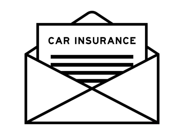 Знак Конверта Листа Словом Страхування Автомобілів Заголовок — стоковий вектор