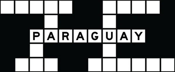 Lettre Alphabet Paraguay Mot Sur Fond Puzzle Mots Croisés — Image vectorielle