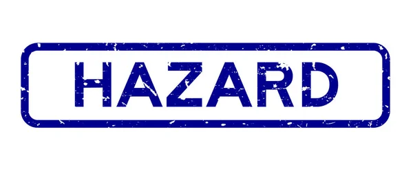 Grunge Blue Hazard Word Square Rubber Seal Stamp Auf Weißem — Stockvektor