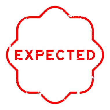 Grunge kırmızı kelime beklenen beyaz arka planda lastik mühür