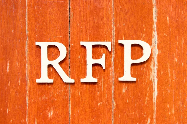 Alphabet Buchstabe Wort Rfp Abkürzung Für Antrag Auf Altem Rotem — Stockfoto