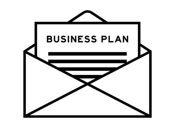 Envelope Carta Assinar Com Plano Negócios Palavra Como Título —  Vetores de Stock