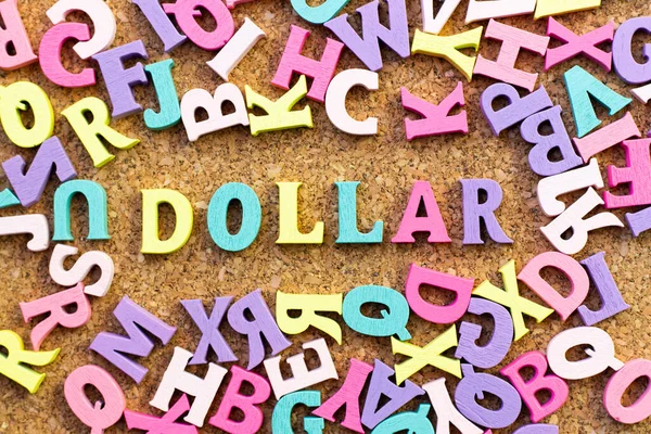 Alfabeto Color Palabra Dólar Con Otra Letra Como Marco Fondo —  Fotos de Stock
