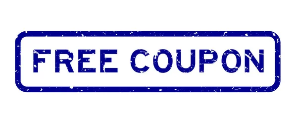 Grunge Blue Free Coupon Word Square Rubber Seal Stamp Auf — Stockvektor