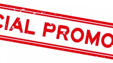 Grunge red special promotion word square rubber seal stamp zoom on white background