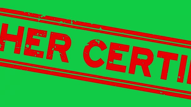 Grunge Casher Rouge Certifié Mot Carré Tampon Joint Caoutchouc Zoon — Video