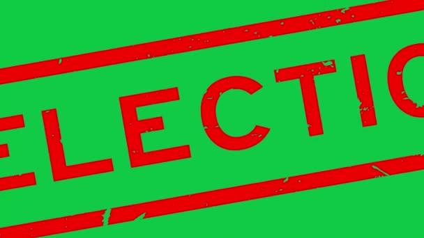 Grunge Piros Választás Szó Négyzet Gumi Pecsét Zoom Zöld Háttér — Stock videók