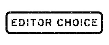 Grunge siyah editör seçimi beyaz arkaplanda kare kauçuk mühür