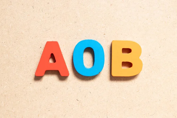 Color Alphabet Letter Word Aob Abbreviation Assignment Benefits Any Other — Photo